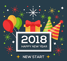復古2018新年背景