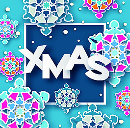 時(shí)尚彩色雪花背景