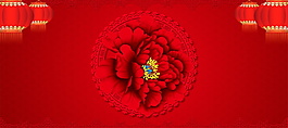 精美紅色新年喜慶banner背景設(shè)計(jì)