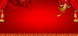紅色新年喜慶banner背景