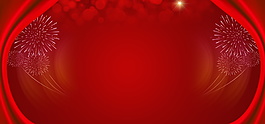 簡(jiǎn)約紅色喜慶新春banner背景