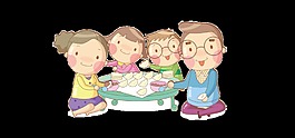 手繪卡通家人團(tuán)聚素材