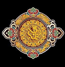 古典中国龙圆形装饰图案