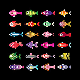 24款魚造型icon素材