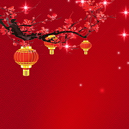 紅色梅花燈籠新年主圖設(shè)計