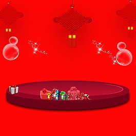 紅色喜慶新年元旦主圖背景