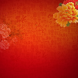 中式牡丹花朵新年主圖背景