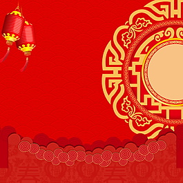中国风灯笼PSD主图背景设计