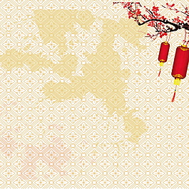 简约梅花灯笼PSD主图设计