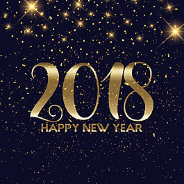 金色紙屑新年快樂的背景
