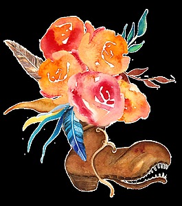 橙黃花蕊透明裝飾素材