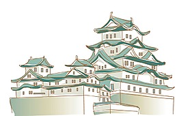 手繪復(fù)古建筑元素