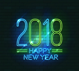 綠色2018新年數字文字