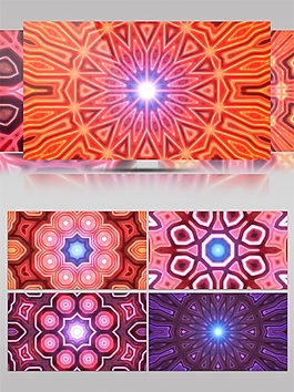 紅色七彩萬花筒高清視頻素材