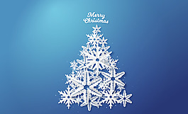 雪花構成的圣誕樹元素