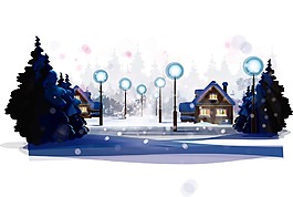 唯美陽光木屋元素