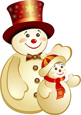 手绘圣诞雪人元素
