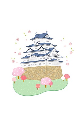 手繪中國(guó)風(fēng)建筑元素