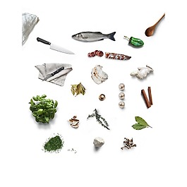 蔬菜魚類工具元素