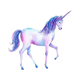 手繪彩色獨(dú)角獸元素