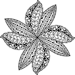 手繪線條花朵元素