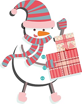 卡通圣誕雪人元素