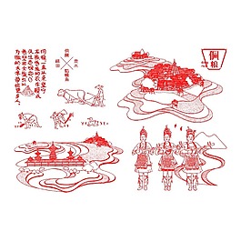 中國風線條繪畫元素