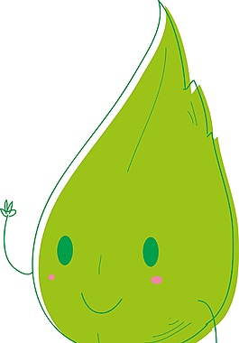 卡通綠色水珠元素