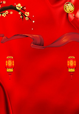 红色喜庆质感新年背景