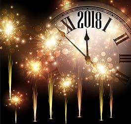 2018年新年新春烟花背景元素