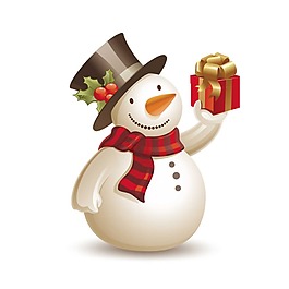 雪人送祝福png元素