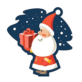 送禮物的圣誕老人png元素