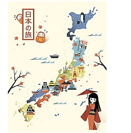 趣味時(shí)尚日本旅行地圖