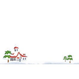 卡通冬季雪屋png元素