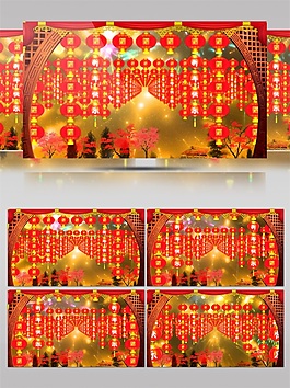 紅色光和燈籠高清視頻素材