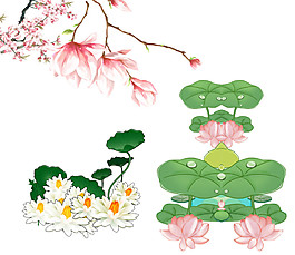 手繪水彩花朵圖案