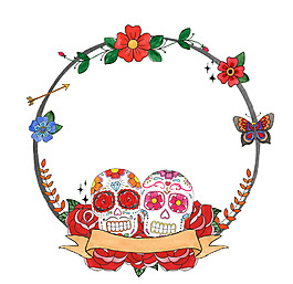 骷髏花環(huán)psd源文件素材