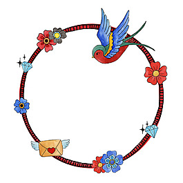 飛鳥花環(huán)psd源文件素材