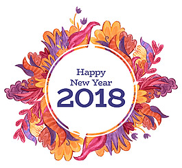 彩色水彩2018花卉素材