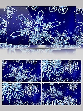 唯美藍(lán)色窗花高清視頻素材