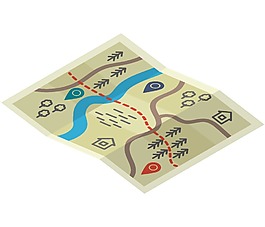 創(chuàng)意復(fù)古地圖png元素