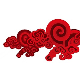 紅色喜慶祥云PNG元素
