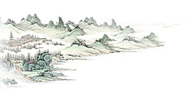 中國(guó)風(fēng)高山水墨山水裝飾元素