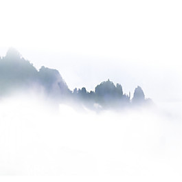中國(guó)風(fēng)白色霧氣水墨山水裝飾元素
