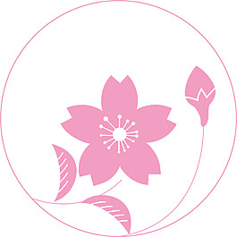 清新圆形樱花装饰元素