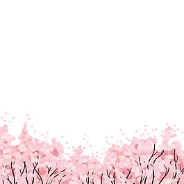 清新樱花树装饰元素