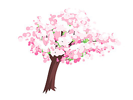 清新風格淺粉色花瓣櫻花裝飾元素