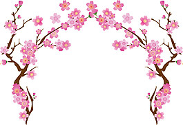 清新淡雅樱花装饰元素