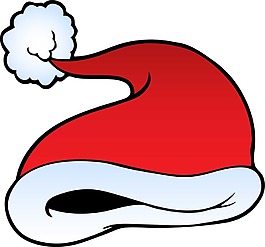 卡通圣誕帽紅色PNG元素
