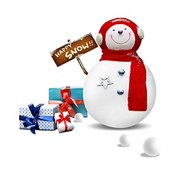 雪人禮物圣誕卡通PNG元素